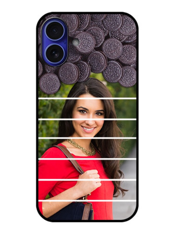Custom iPhone 16 Plus Custom Metal Phone Case - With Oreo Biscuit Design