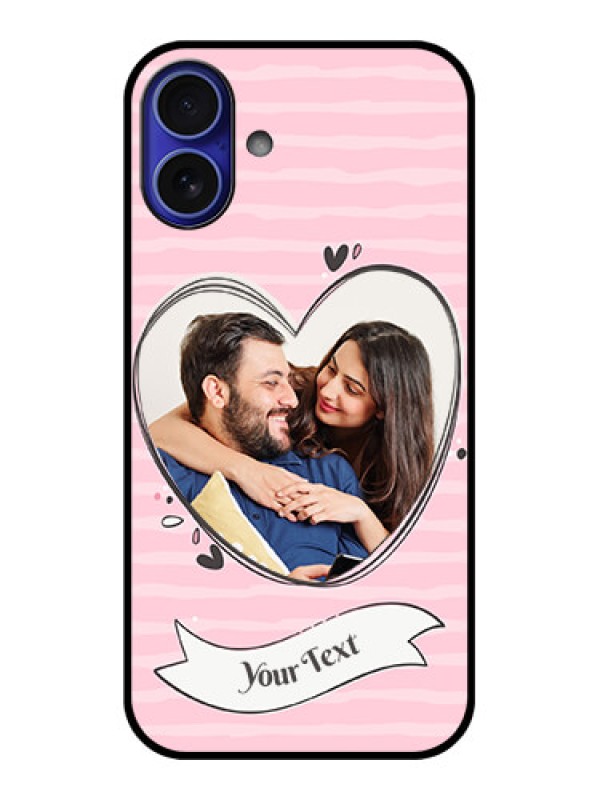 Custom iPhone 16 Plus Custom Metal Phone Case - Vintage Heart Design