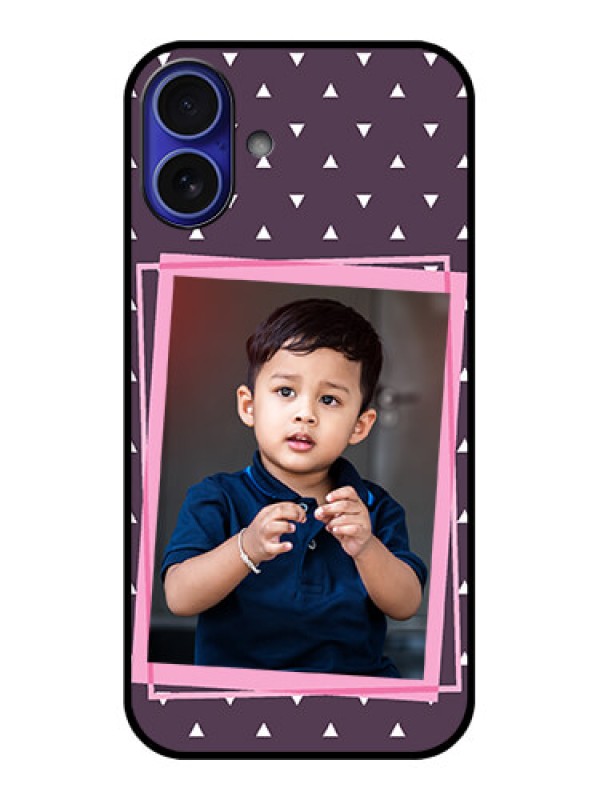 Custom iPhone 16 Plus Custom Metal Phone Case - Triangle Pattern Dotted Design