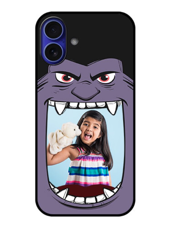Custom iPhone 16 Plus Custom Metal Phone Case - Angry Monster Design