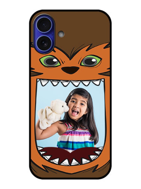Custom iPhone 16 Plus Custom Metal Phone Case - Owl Monster Back Case Design