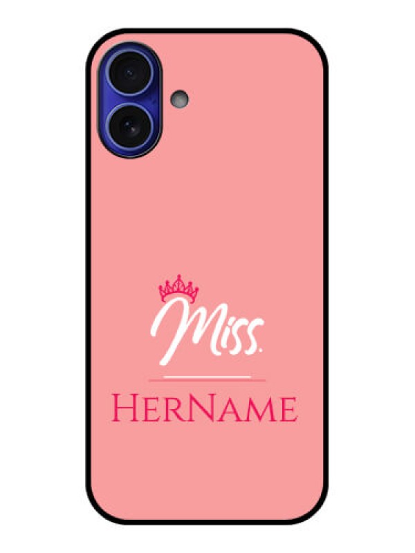 Custom iPhone 16 Plus Custom Metal Phone Case - Mrs With Name Design