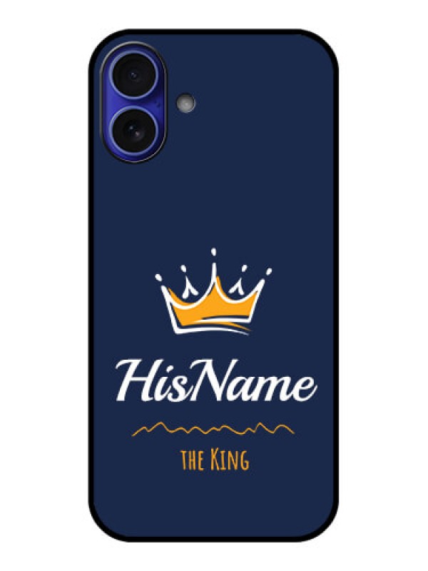 Custom iPhone 16 Plus Custom Metal Phone Case - King With Name Design