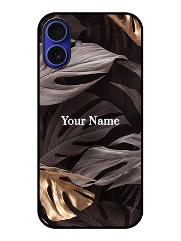 Custom iPhone 16 Plus Custom Metal Phone Case - Wild Leaves Digital Paint Design