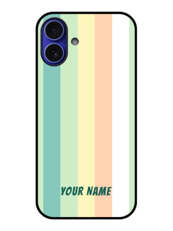 Custom iPhone 16 Plus Custom Metal Phone Case - Multi - Colour Stripes Design