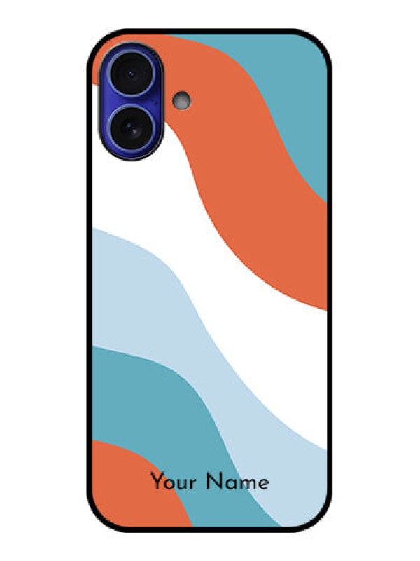 Custom iPhone 16 Plus Custom Metal Phone Case - Coloured Waves Design