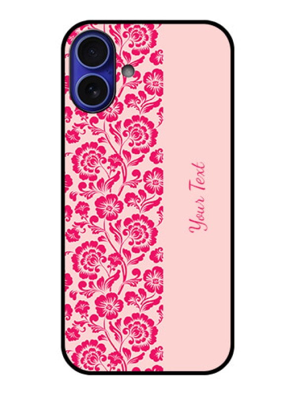 Custom iPhone 16 Plus Custom Metal Phone Case - Attractive Floral Pattern Design