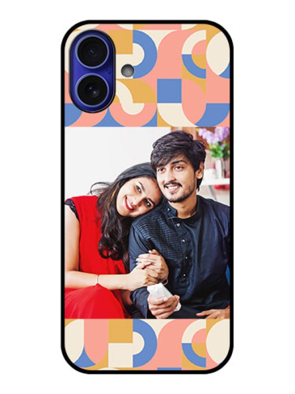 Custom iPhone 16 Plus Custom Metal Phone Case - Semi - Circle Maze Pattern Design