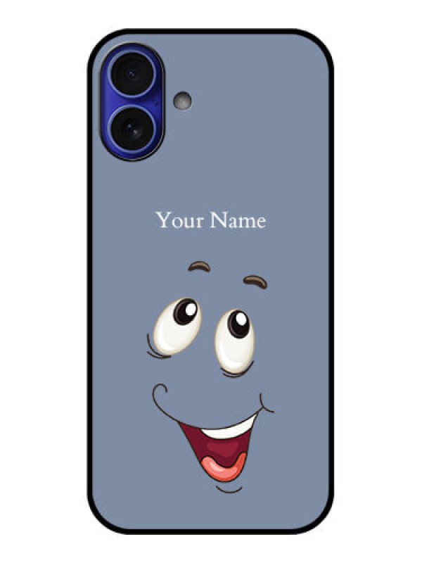 Custom iPhone 16 Plus Custom Metal Phone Case - Laughing Cartoon Face Design