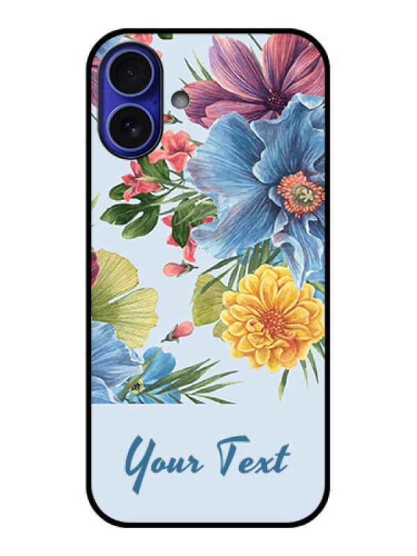 Custom iPhone 16 Plus Custom Metal Phone Case - Stunning Watercolored Flowers Painting Design