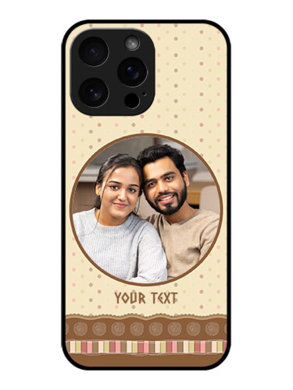 Custom iPhone 16 Pro Max Custom Metal Phone Case - Brown Dotted Mobile Case Design