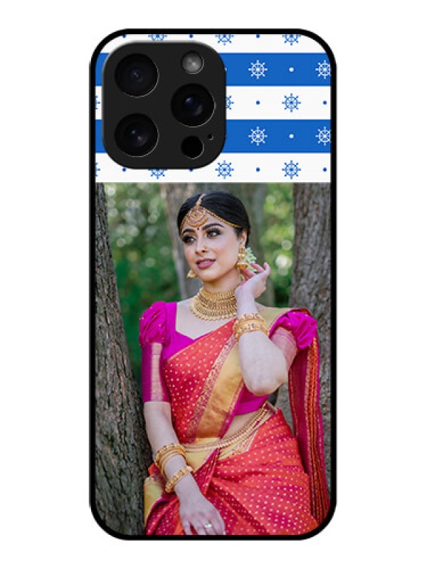 Custom iPhone 16 Pro Max Custom Metal Phone Case - Snow Pattern Design