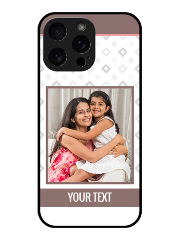 Custom iPhone 16 Pro Max Custom Metal Phone Case - Simple Diamond Design