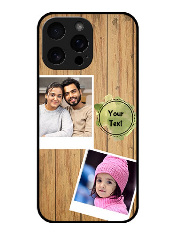 Custom iPhone 16 Pro Max Custom Metal Phone Case - Wooden Texture Design