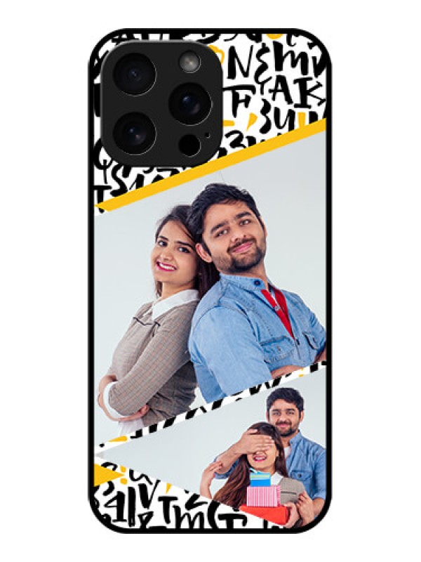 Custom iPhone 16 Pro Max Custom Metal Phone Case - Letters Pattern Design