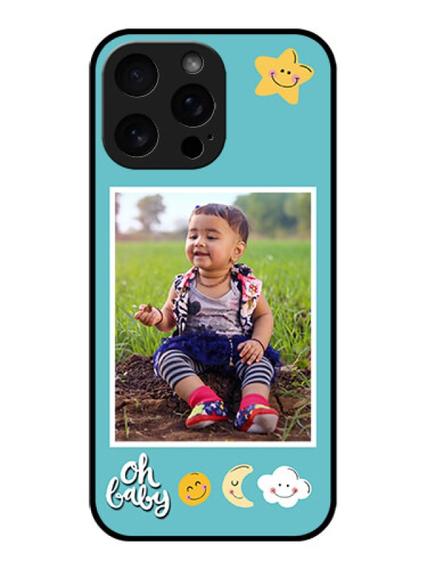 Custom iPhone 16 Pro Max Custom Metal Phone Case - Smiley Kids Stars Design
