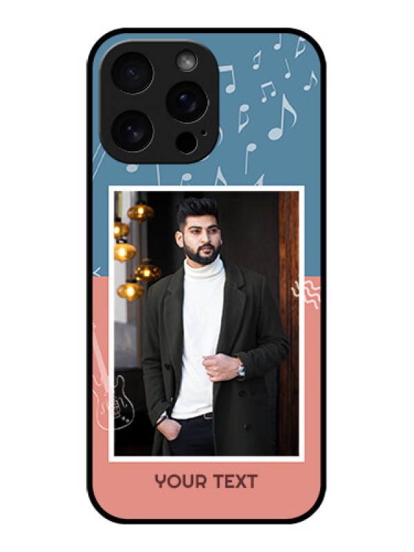 Custom iPhone 16 Pro Max Custom Metal Phone Case - With Color Musical Note Design