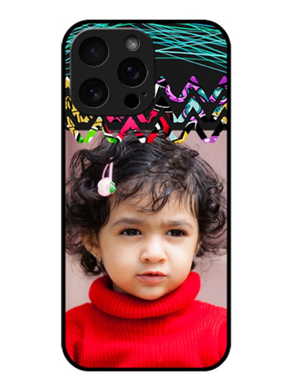 Custom iPhone 16 Pro Max Custom Metal Phone Case - Neon Abstract Design