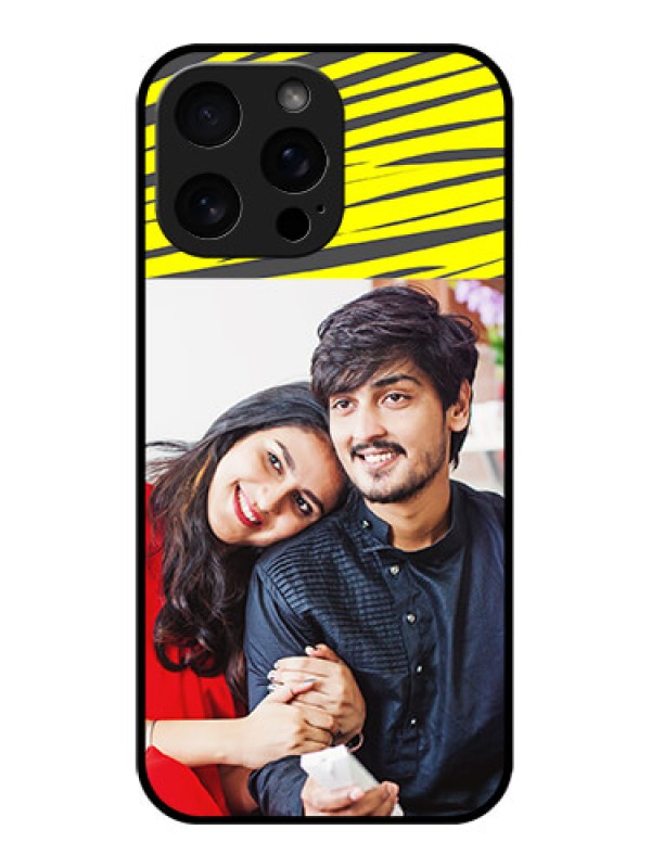 Custom iPhone 16 Pro Max Custom Metal Phone Case - Yellow Abstract Design