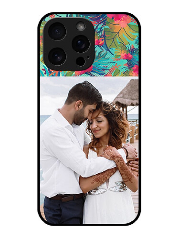 Custom iPhone 16 Pro Max Custom Metal Phone Case - Watercolor Floral Design