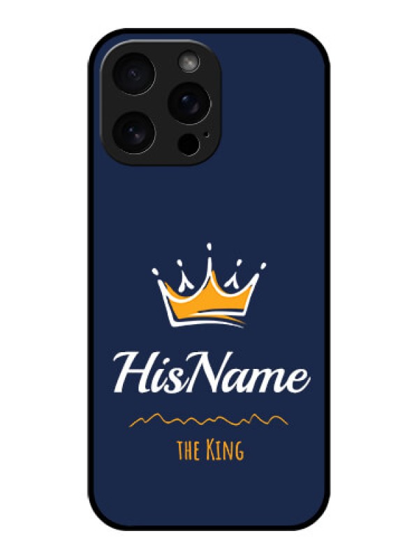 Custom iPhone 16 Pro Max Custom Metal Phone Case - King With Name Design