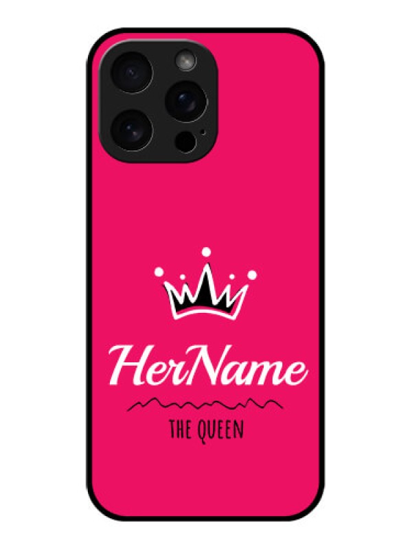 Custom iPhone 16 Pro Max Custom Metal Phone Case - Queen With Name Design