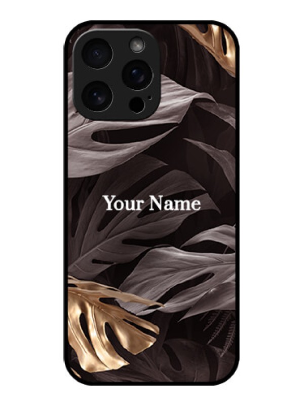 Custom iPhone 16 Pro Max Custom Metal Phone Case - Wild Leaves Digital Paint Design