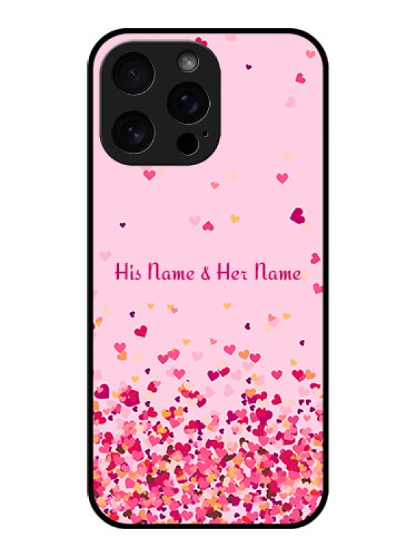 Custom iPhone 16 Pro Max Custom Metal Phone Case - Floating Hearts Design