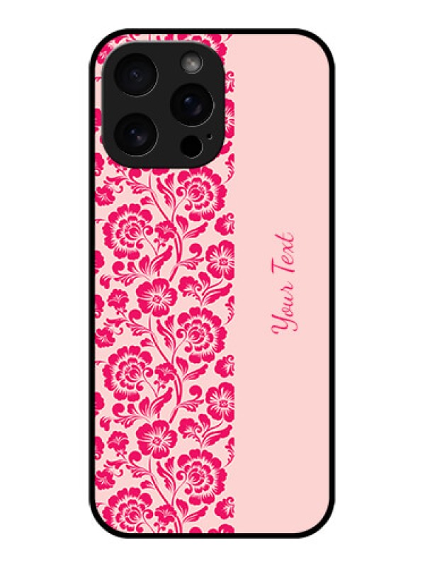 Custom iPhone 16 Pro Max Custom Metal Phone Case - Attractive Floral Pattern Design