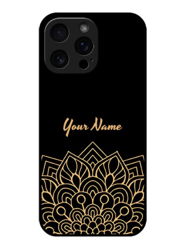 Custom iPhone 16 Pro Max Custom Metal Phone Case - Golden Mandala Design