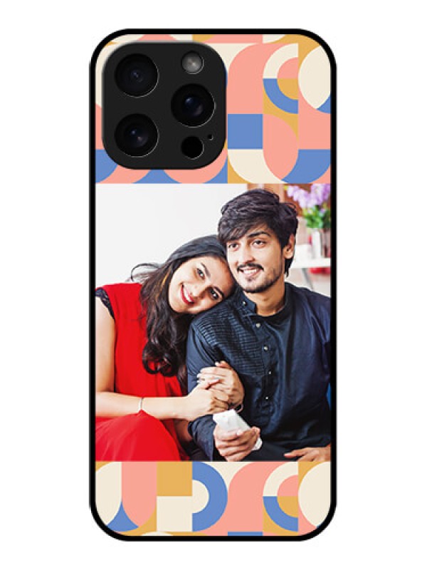 Custom iPhone 16 Pro Max Custom Metal Phone Case - Semi - Circle Maze Pattern Design