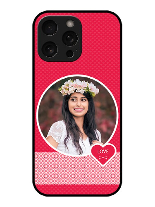 Custom iPhone 16 Pro Custom Metal Phone Case - Pink Color Pattern Design