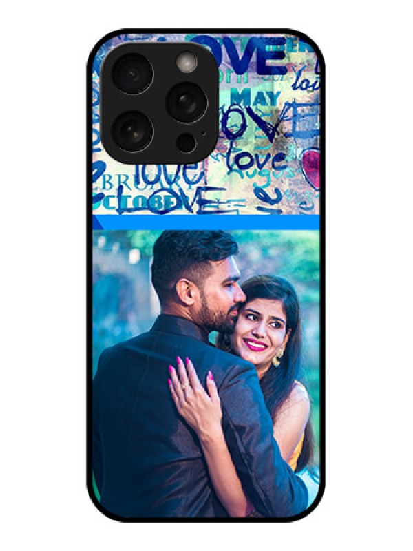 Custom iPhone 16 Pro Custom Metal Phone Case - Colorful Love Design