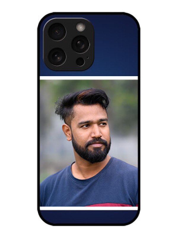 Custom iPhone 16 Pro Custom Metal Phone Case - Simple Royal Blue Design