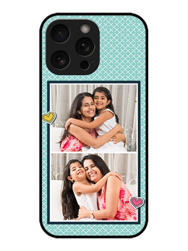 Custom iPhone 16 Pro Custom Metal Phone Case - 2 Image Holder With Pattern Design