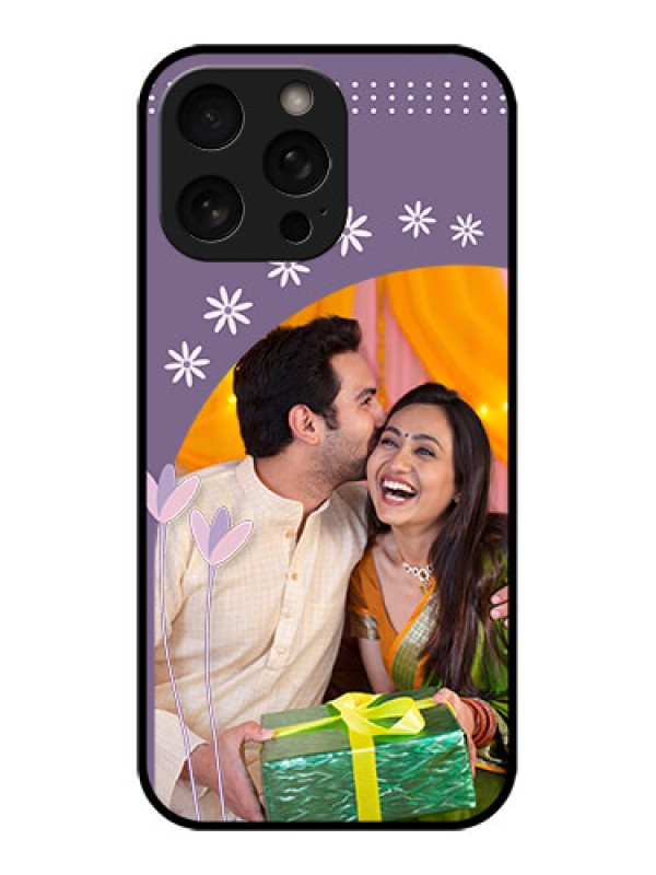 Custom iPhone 16 Pro Custom Metal Phone Case - Lavender Flowers Design