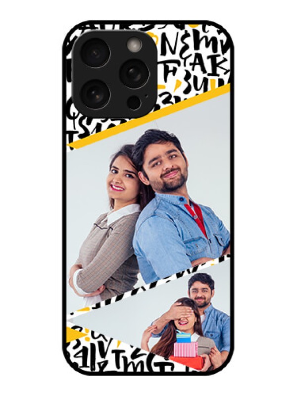 Custom iPhone 16 Pro Custom Metal Phone Case - Letters Pattern Design