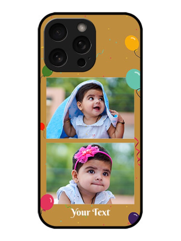 Custom iPhone 16 Pro Custom Metal Phone Case - Image Holder With Birthday Celebrations Design