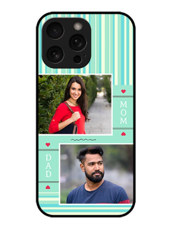 Custom iPhone 16 Pro Custom Metal Phone Case - Mom and Dad Pic Design