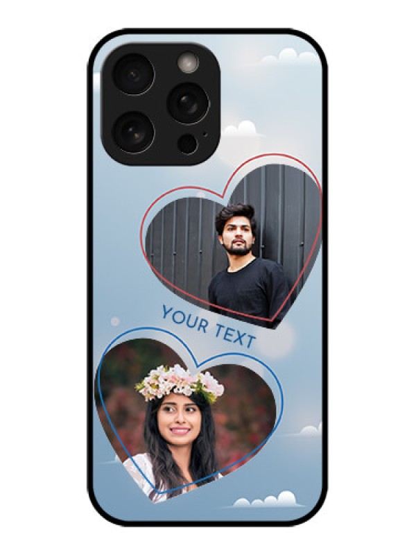 Custom iPhone 16 Pro Custom Metal Phone Case - Blue Color Couple Design