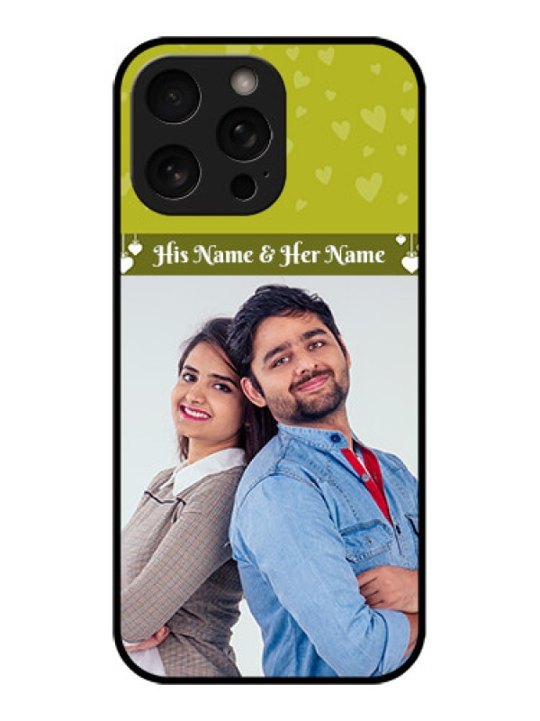 Custom iPhone 16 Pro Custom Metal Phone Case - You and Me Heart Design
