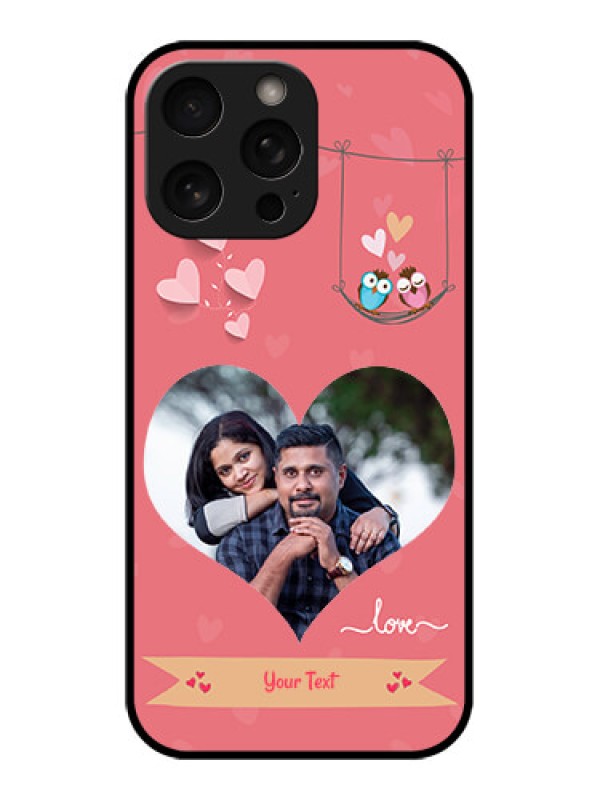 Custom iPhone 16 Pro Custom Metal Phone Case - Peach Color Love Design