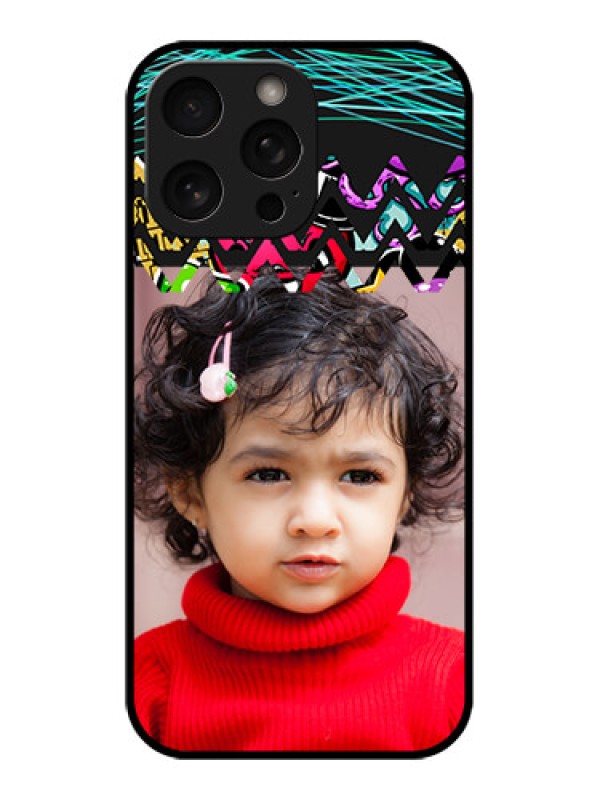 Custom iPhone 16 Pro Custom Metal Phone Case - Neon Abstract Design