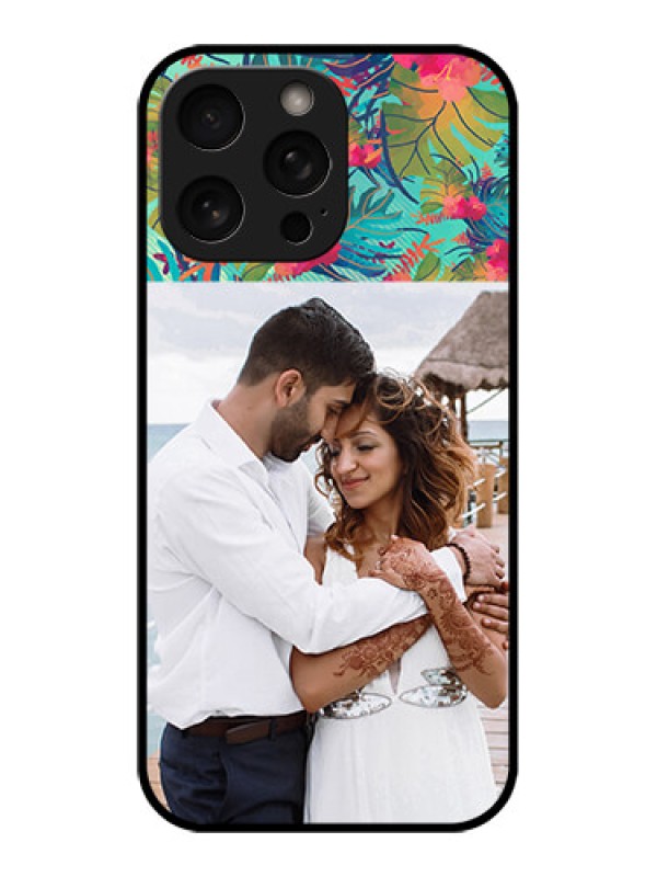 Custom iPhone 16 Pro Custom Metal Phone Case - Watercolor Floral Design