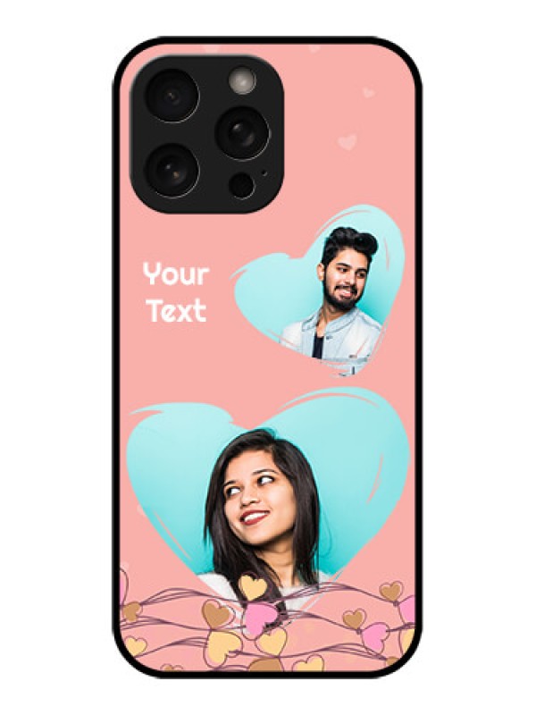 Custom iPhone 16 Pro Custom Metal Phone Case - Love Doodle Design