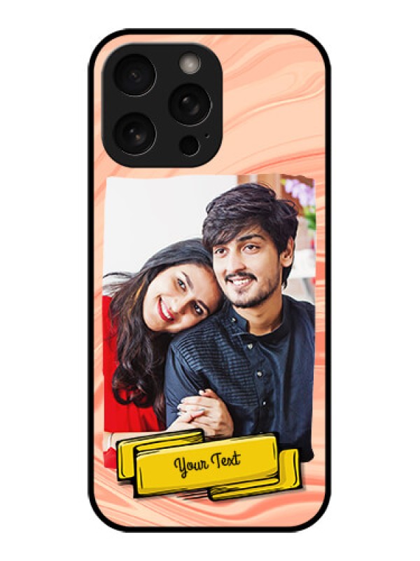 Custom iPhone 16 Pro Custom Metal Phone Case - Marble Texture Design