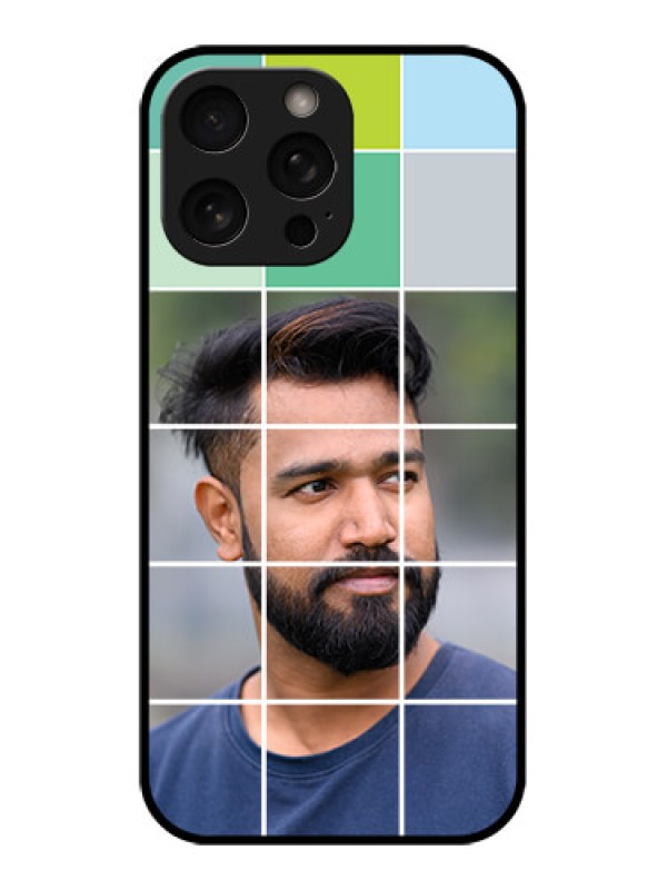 Custom iPhone 16 Pro Custom Metal Phone Case - With White Box Pattern