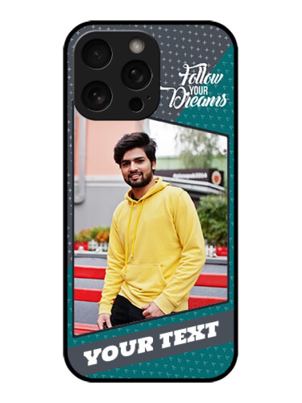 Custom iPhone 16 Pro Custom Metal Phone Case - Background Pattern Design With Quote