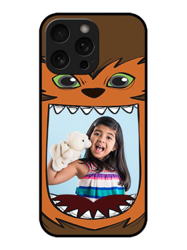 Custom iPhone 16 Pro Custom Metal Phone Case - Owl Monster Back Case Design