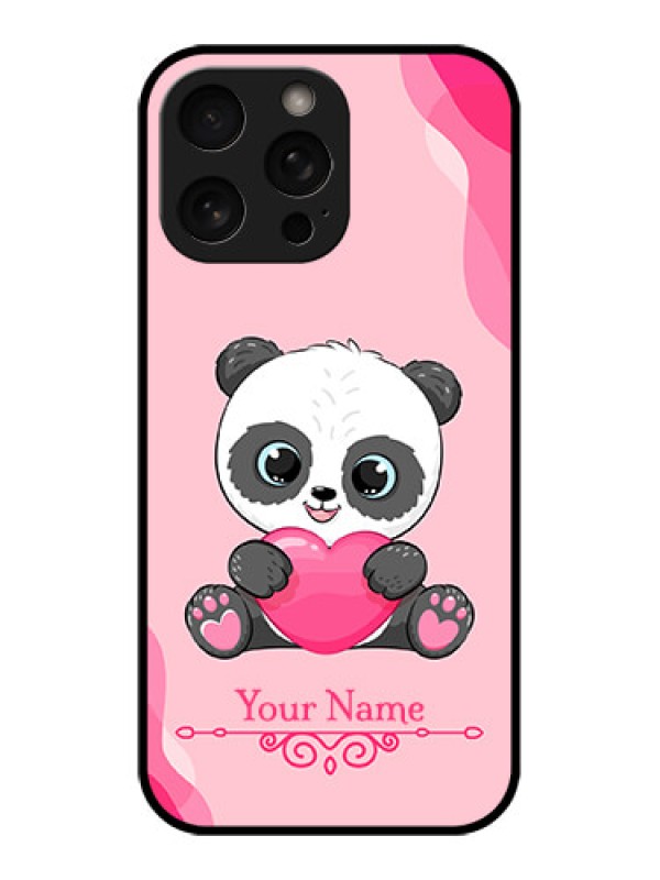 Custom iPhone 16 Pro Custom Metal Phone Case - Cute Panda Design